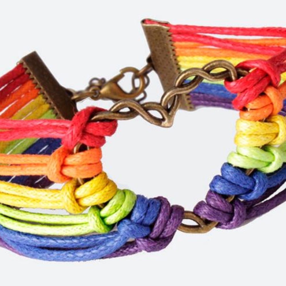 * * LGBT Pride Rainbow Heart Bracelet